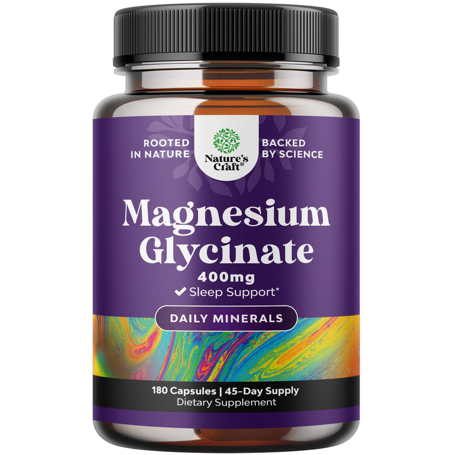 Magnesium Glycinate 400mg Mineral Supplement, 180 Count