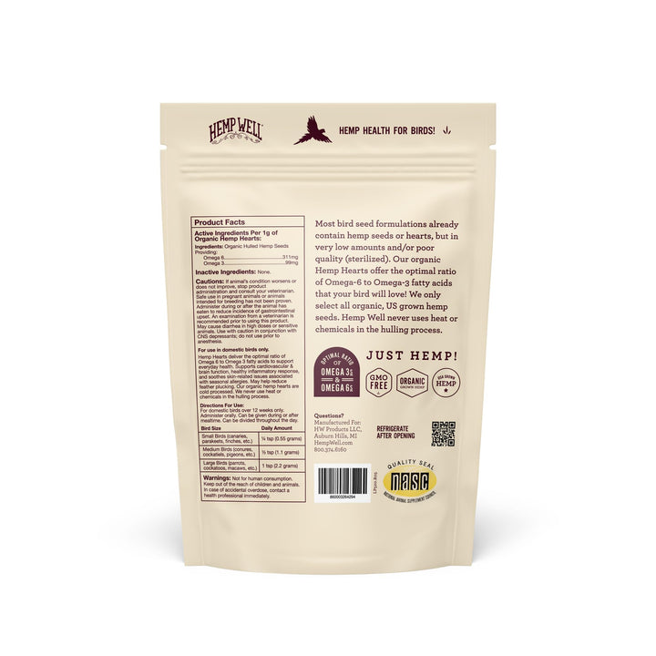 Hemp Well Organic Hemp Hearts, 1 lb