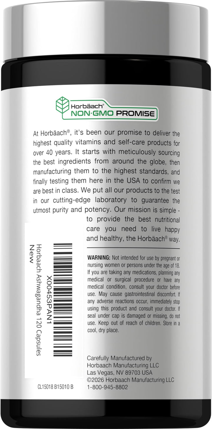 Horbäach Ashwagandha Supplement, 4500 mg, 120 Count