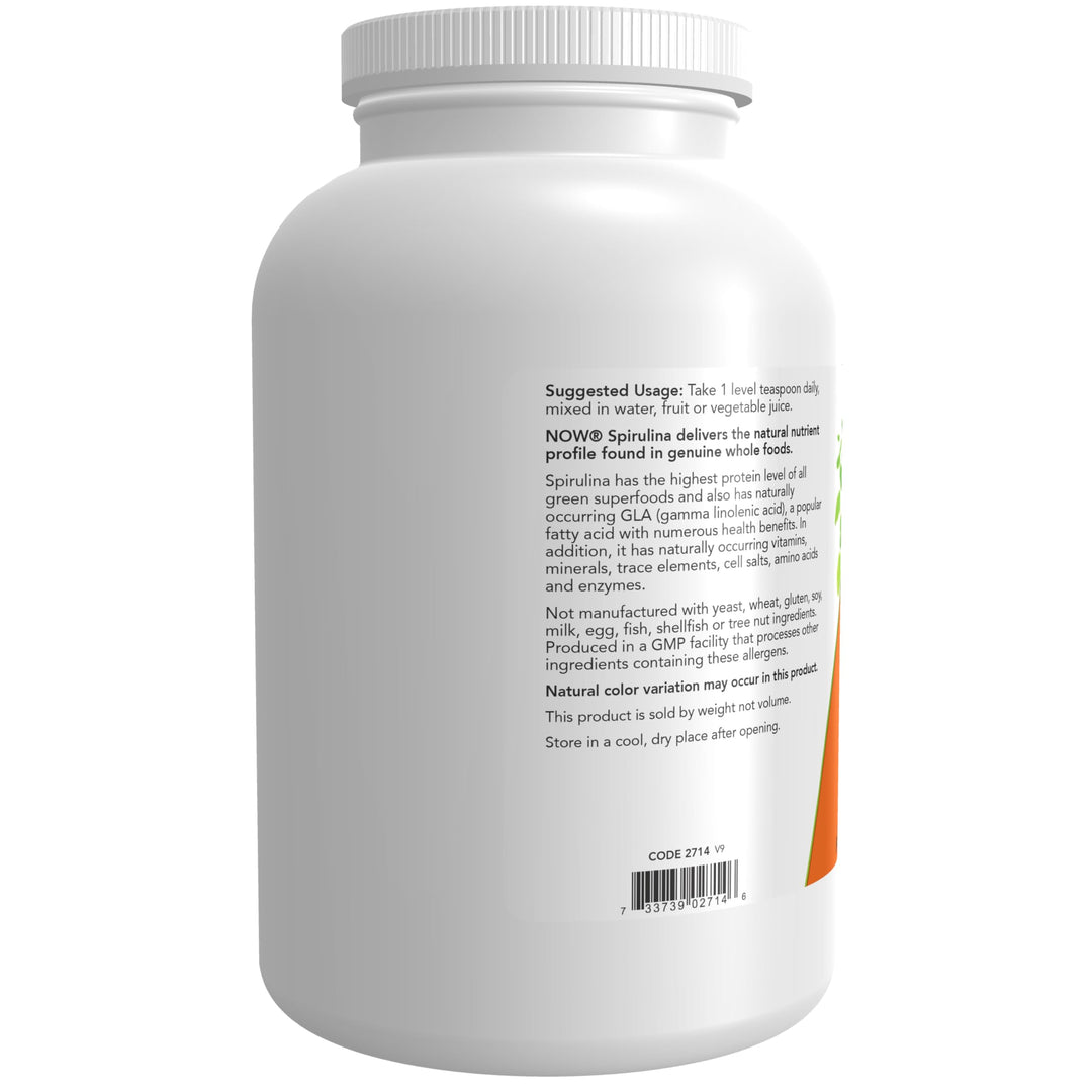 NOW Organic Spirulina Powder, 1 lb