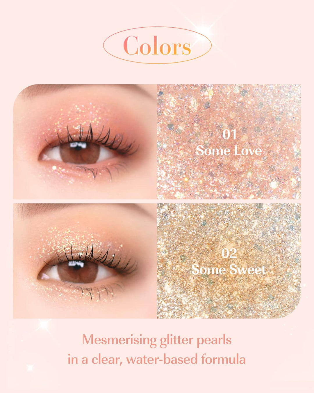 AMTS Webtoon True Beauty, Liquid Pink Gold Chunky Glitter Eyeshadow