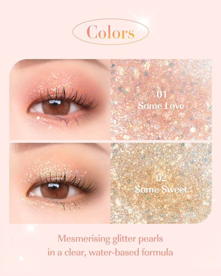 AMTS Webtoon True Beauty, Liquid Pink Gold Chunky Glitter Eyeshadow