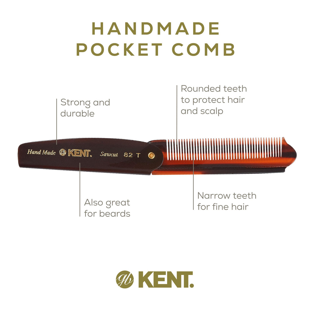 Kent Handmade Folding Pocket Comb, Large