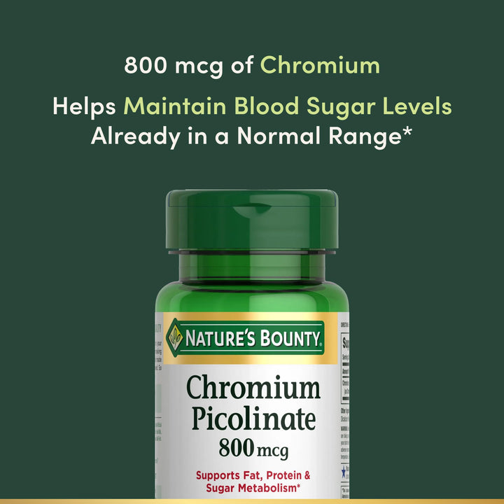 Nature's Bounty Chromium Picolinate, 800 mcg, 50 Count