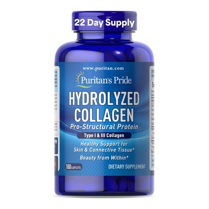 Puritan's Pride Hydrolyzed Collagen 1000 mg Caplets, 180 Count