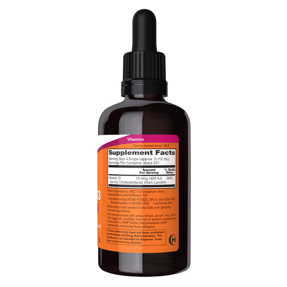 NOW Liquid Vitamin D-3, 2 oz