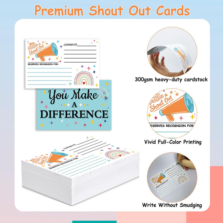 SULICRE Shout Out Cards, White, 50 Count
