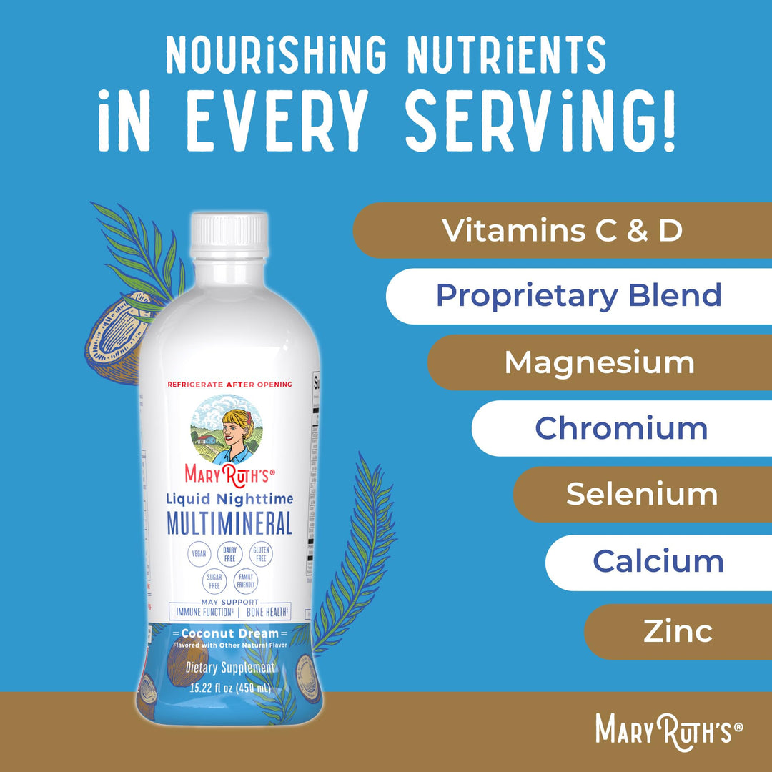 MaryRuth's Liquid Nighttime Multimineral, No Melatonin, 15.22 oz