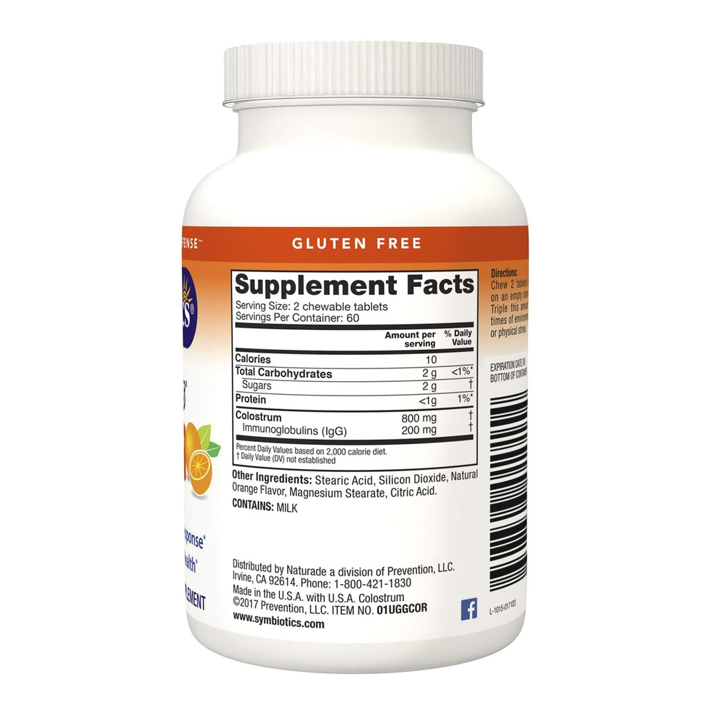 Symbiotics Colostrum Plus, Orange Creme, 120 Count