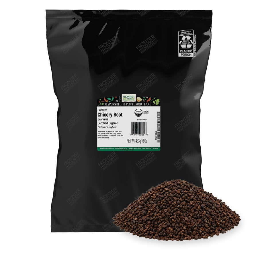 Frontier Herb Organic Roasted Chicory Root Granules, 1 lb