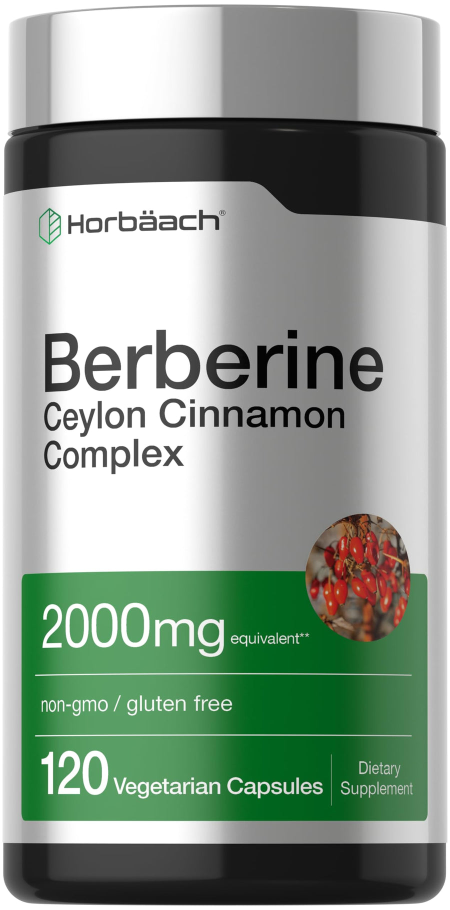 Horbäach Berberine With Ceylon Cinnamon Complex, 120 Count