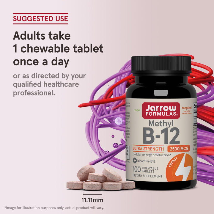 Jarrow Formulas Methyl Vitamin B-12, 2500 mcg, 100 Count