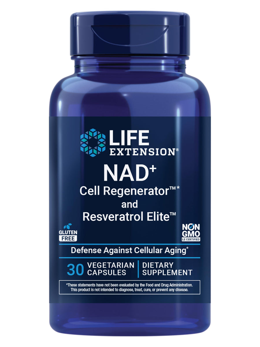 Life Extension NAD+ Cell Regenerator and Resveratrol Elite, 30 Count