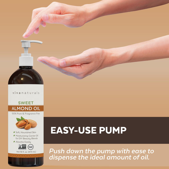Viva Naturals Sweet Almond Oil, 16 fl oz