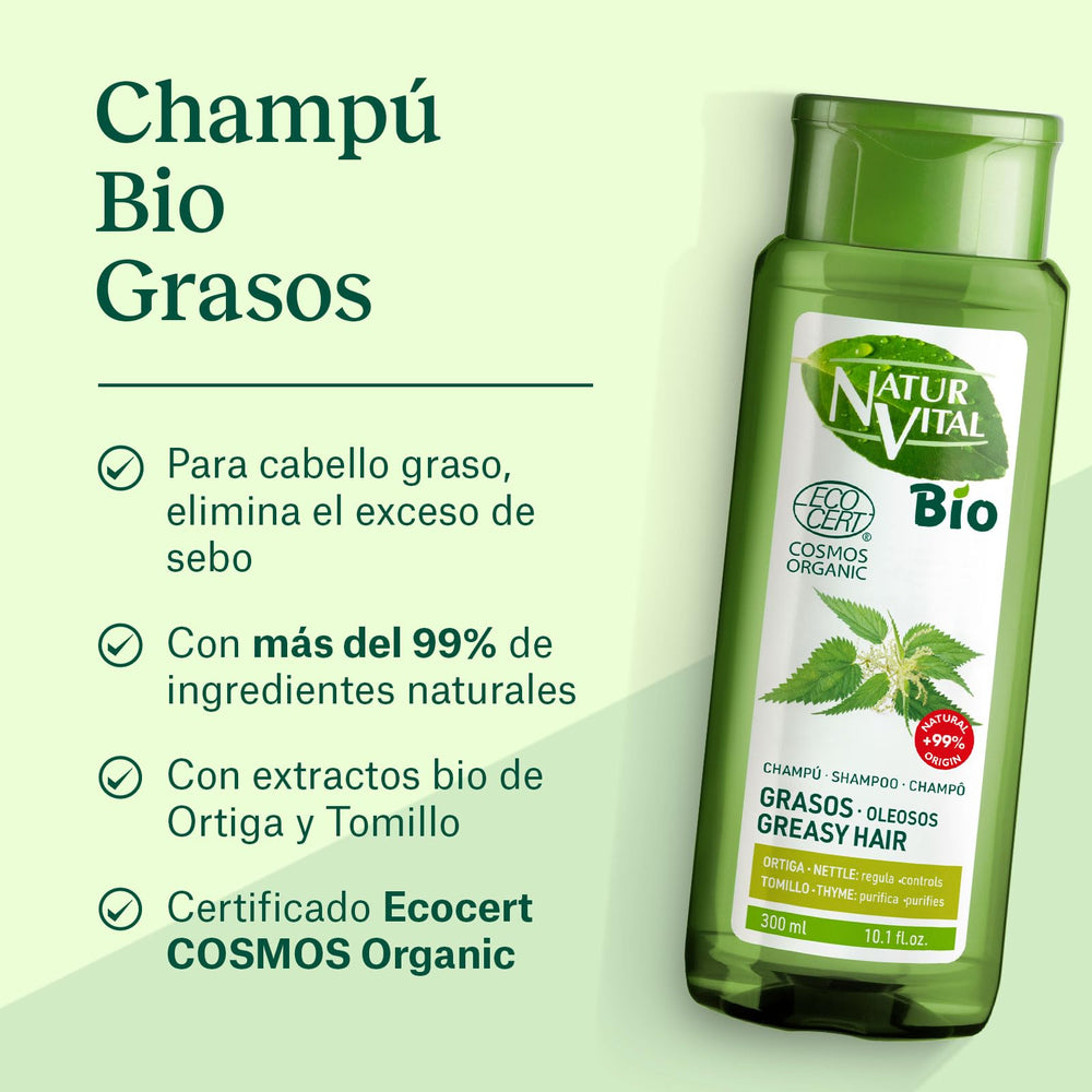 NaturVital Bio Ecocert Shampoo, Oily Hair, 300 ml