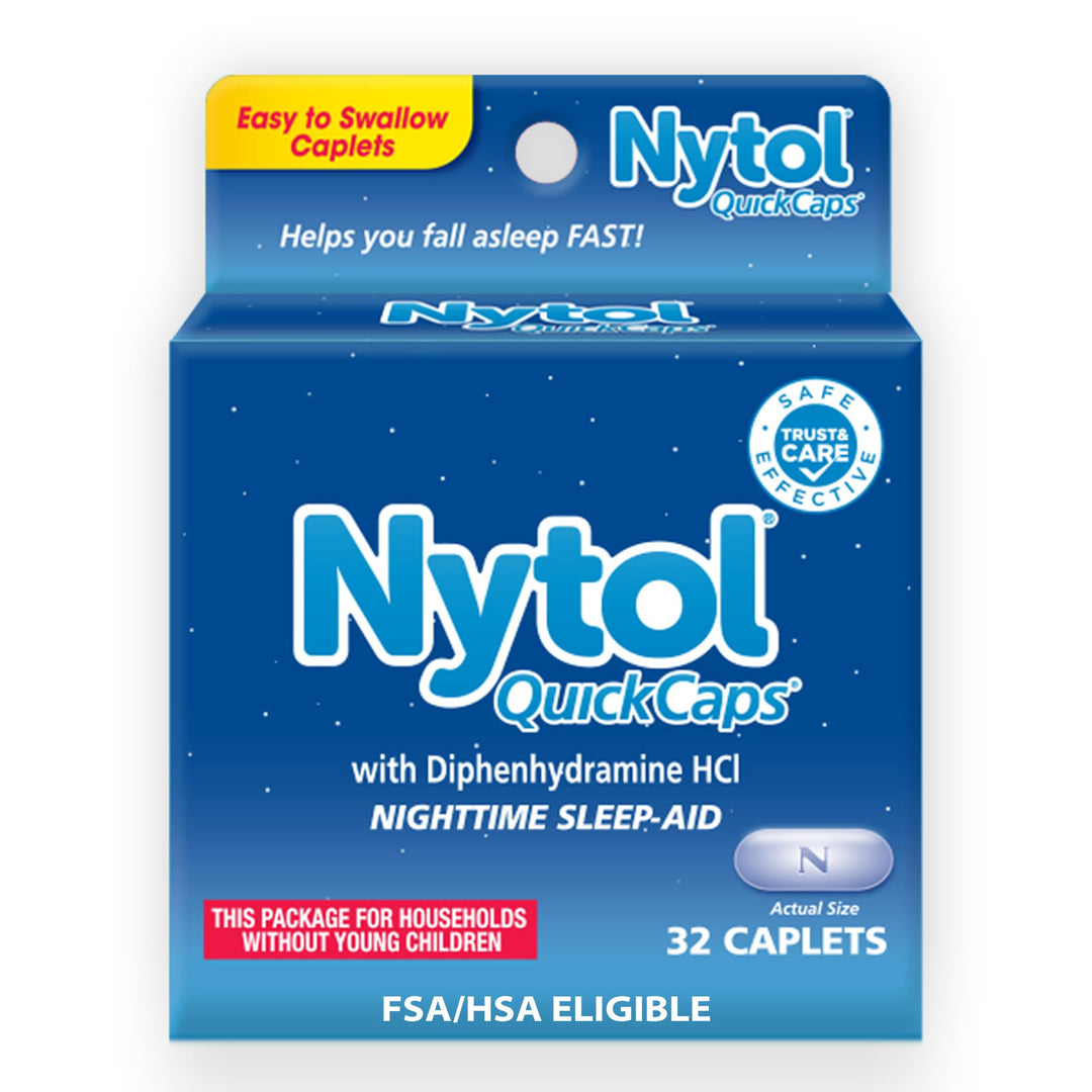 Nytol Nighttime Sleep Aid Quick Caps, 32 Count