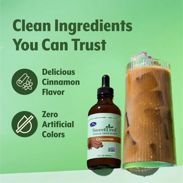 SweetLeaf Stevia Drops Liquid Sweetener, Cinnamon, 2 fl oz