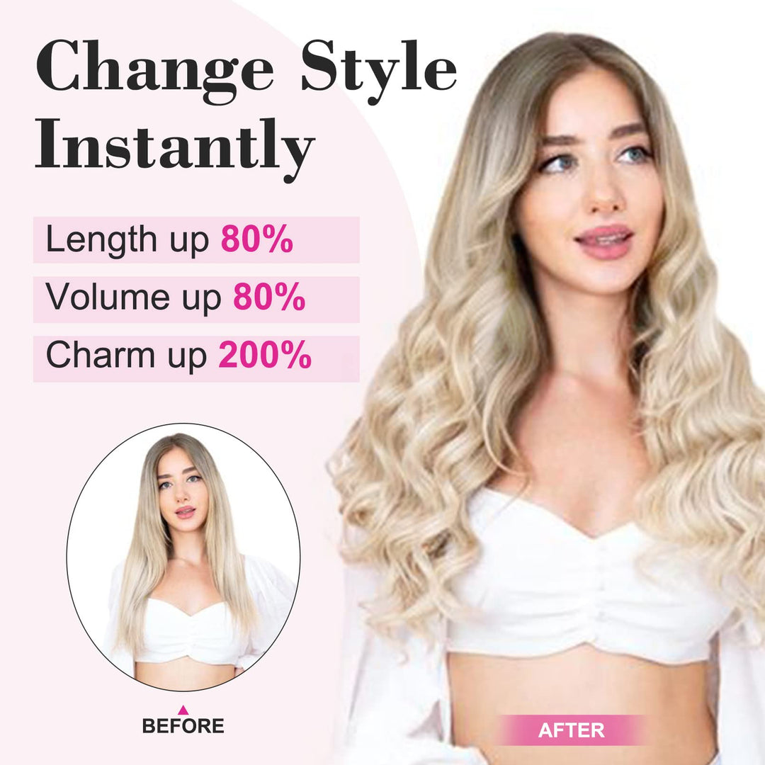 REECHO Curly Wave Clip-In Hair Extensions, Dark Brown, 20 Inch, 1 Count, 4.6 oz