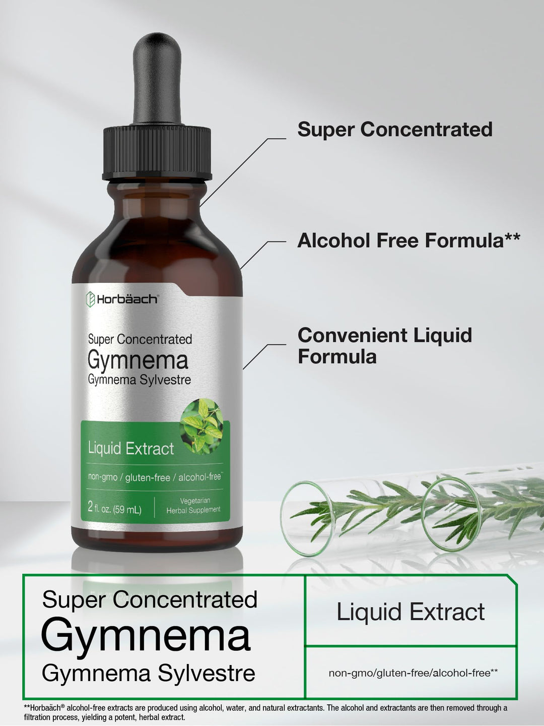 Horbäach Gymnema Sylvestre Liquid Extract, Alcohol Free, 2 fl oz