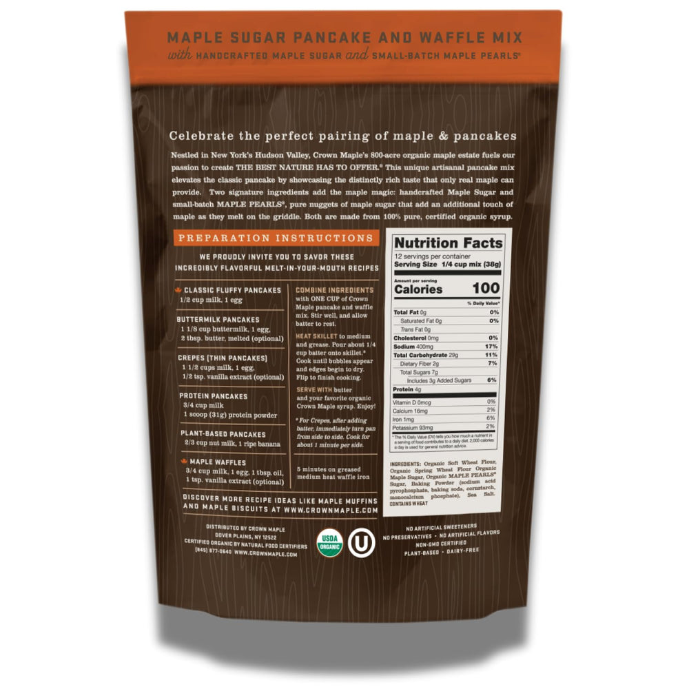 Crown Maple Pancake And Waffle Mix, Organic, 16 oz