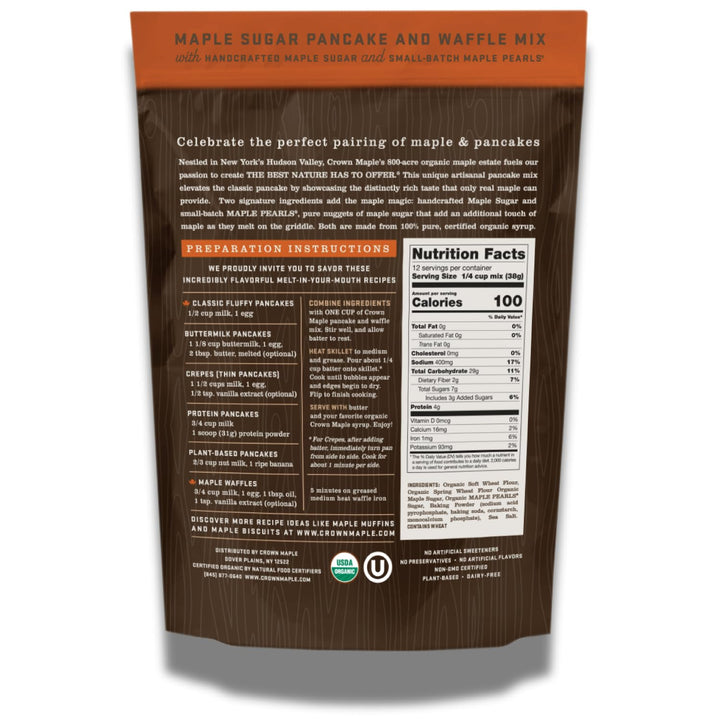 Crown Maple Pancake And Waffle Mix, Organic, 16 oz