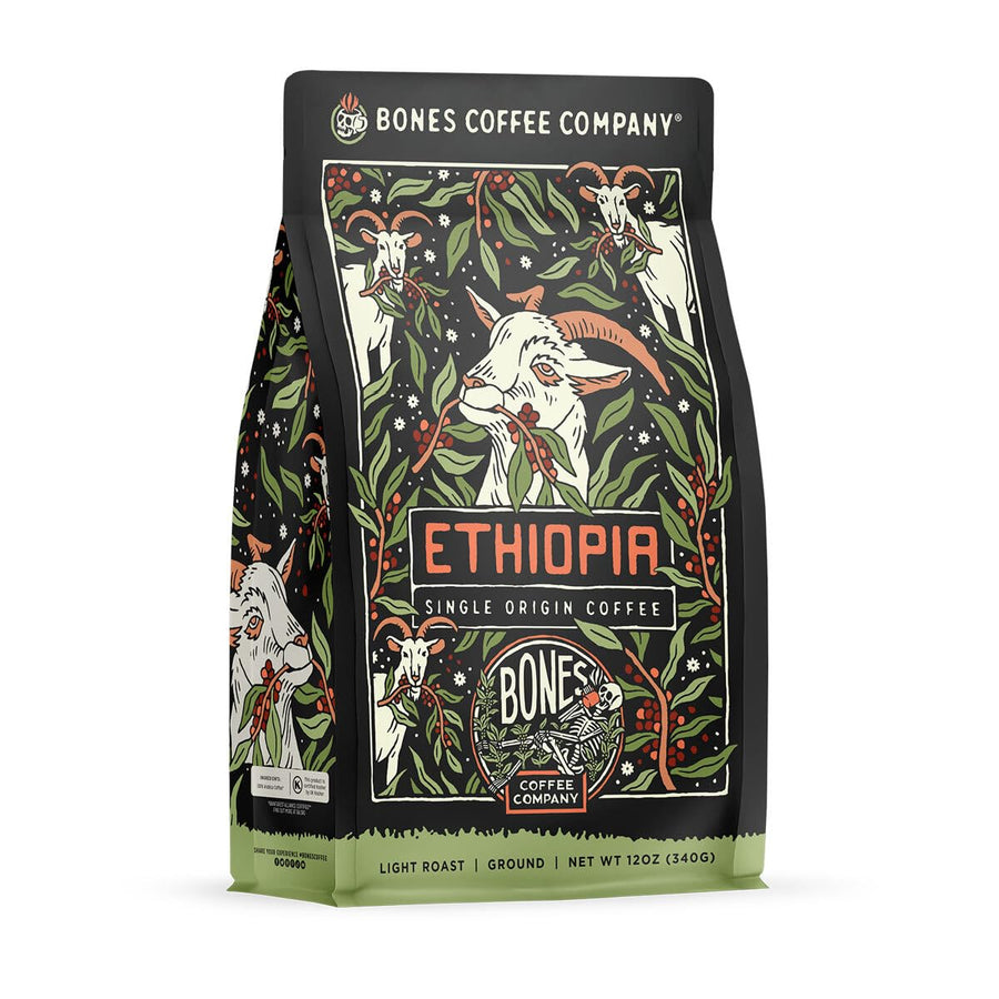 Bones Coffee Company Ethiopia Ground Coffee, 12 oz