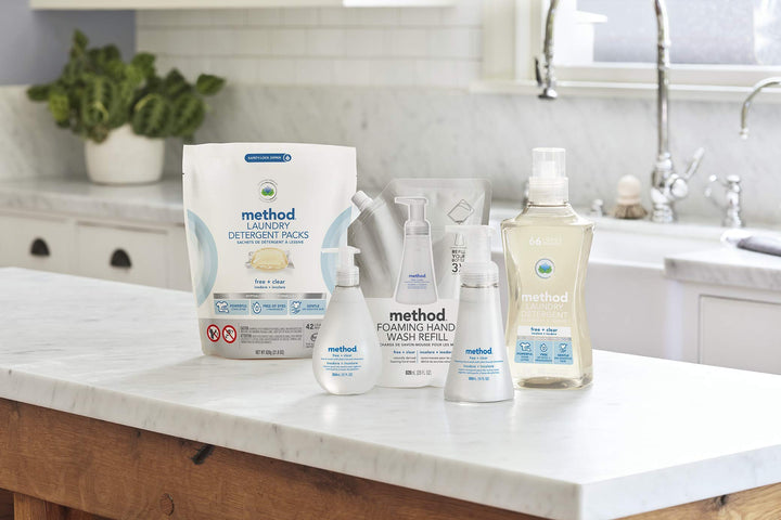 Method Liquid Laundry Detergent, Fragrance Free + Clear, 53.5 fl oz