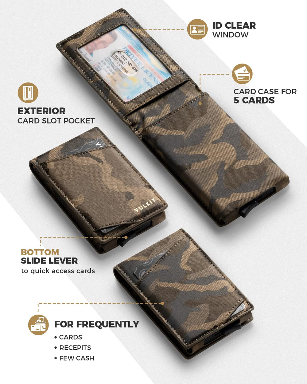 VULKIT Minimalist Wallet, Black