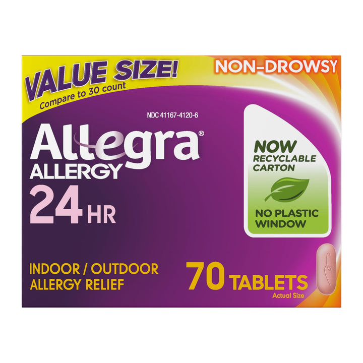 Allegra Adult 24HR Non-Drowsy Antihistamine, 180 mg, 70 Count