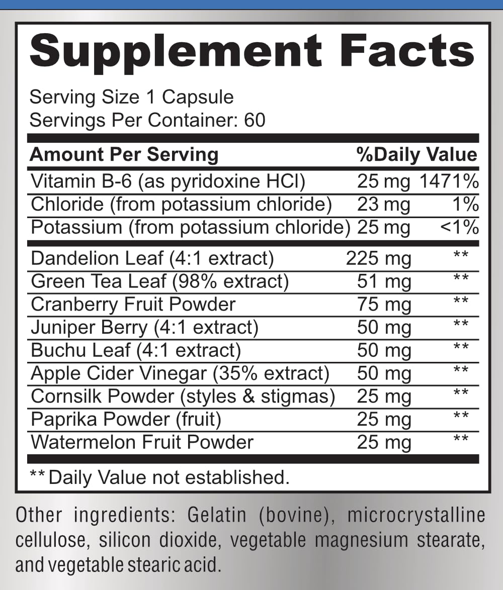Yummyvite Water Away Herbal Diuretic, 60 Count