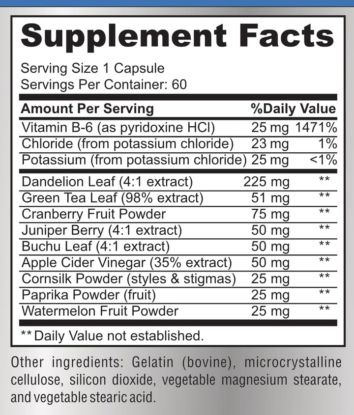 Yummyvite Water Away Herbal Diuretic, 60 Count