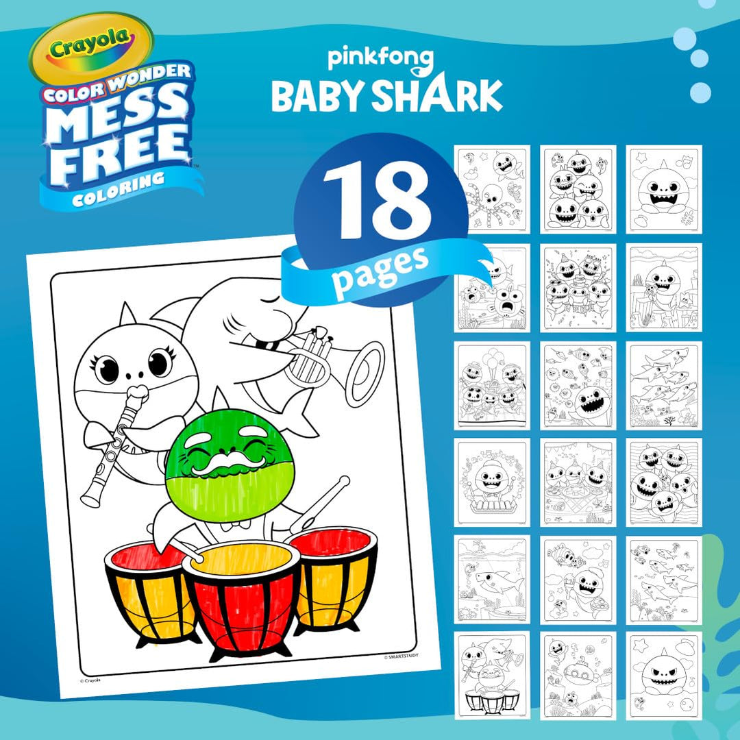 Crayola Baby Shark Color Wonder Pages, 3 Count