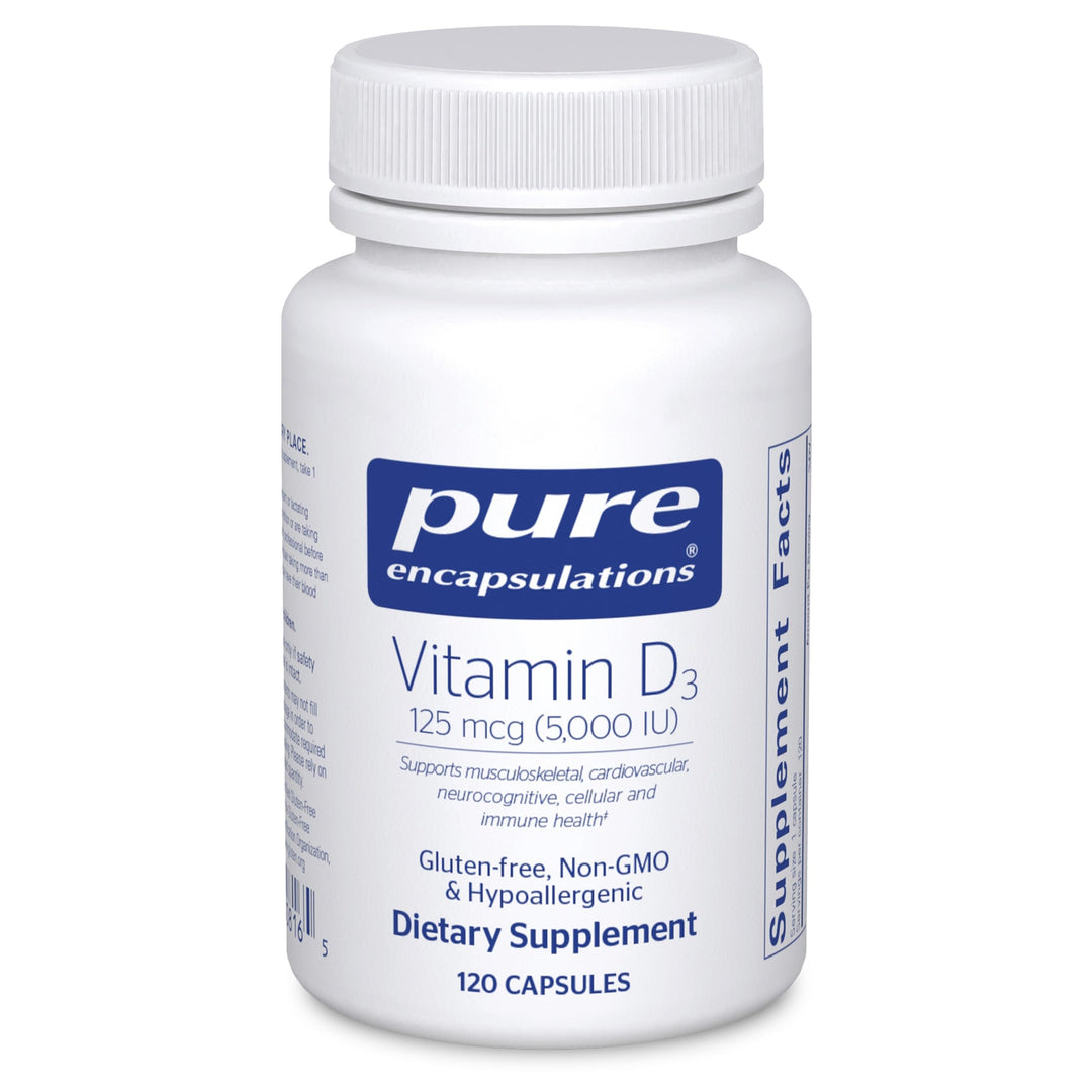 Pure Encapsulations Vitamin D3, 125 mcg (5,000 IU), 120 Count