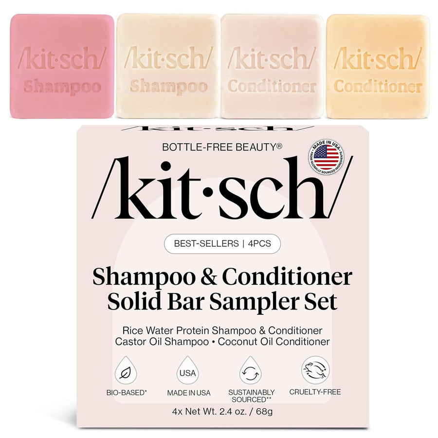 Kitsch Shampoo and Conditioner Bar Set, 4 Count