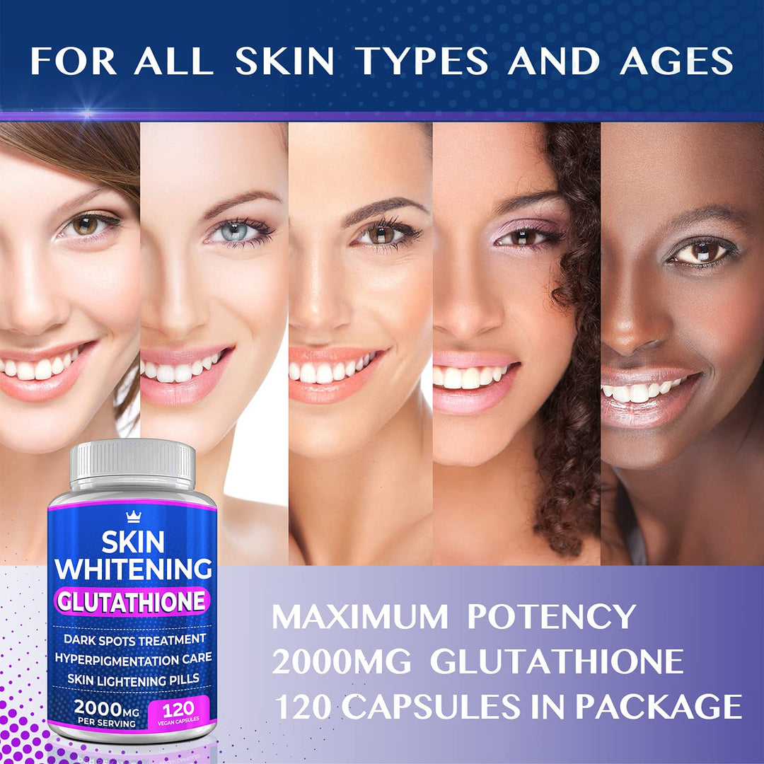 Northern Crown Glutathione Whitening Pills, 2000 mg, 120 Count