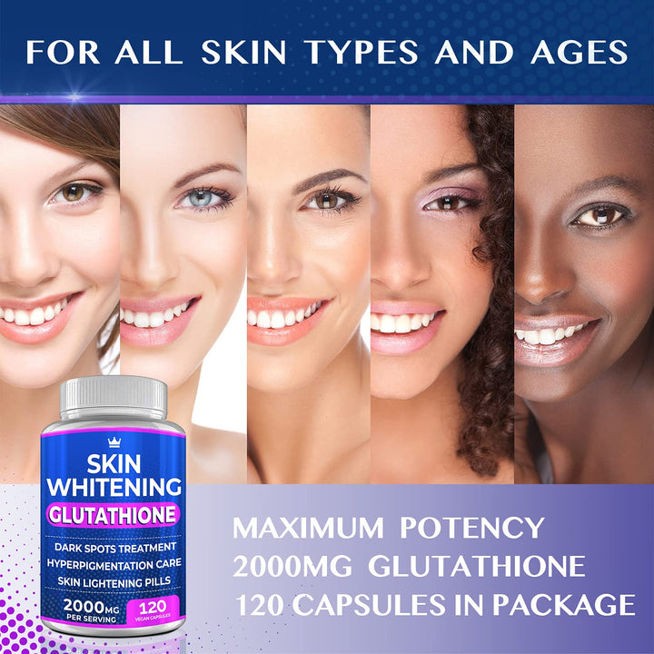 Northern Crown Glutathione Whitening Pills, 2000 mg, 120 Count