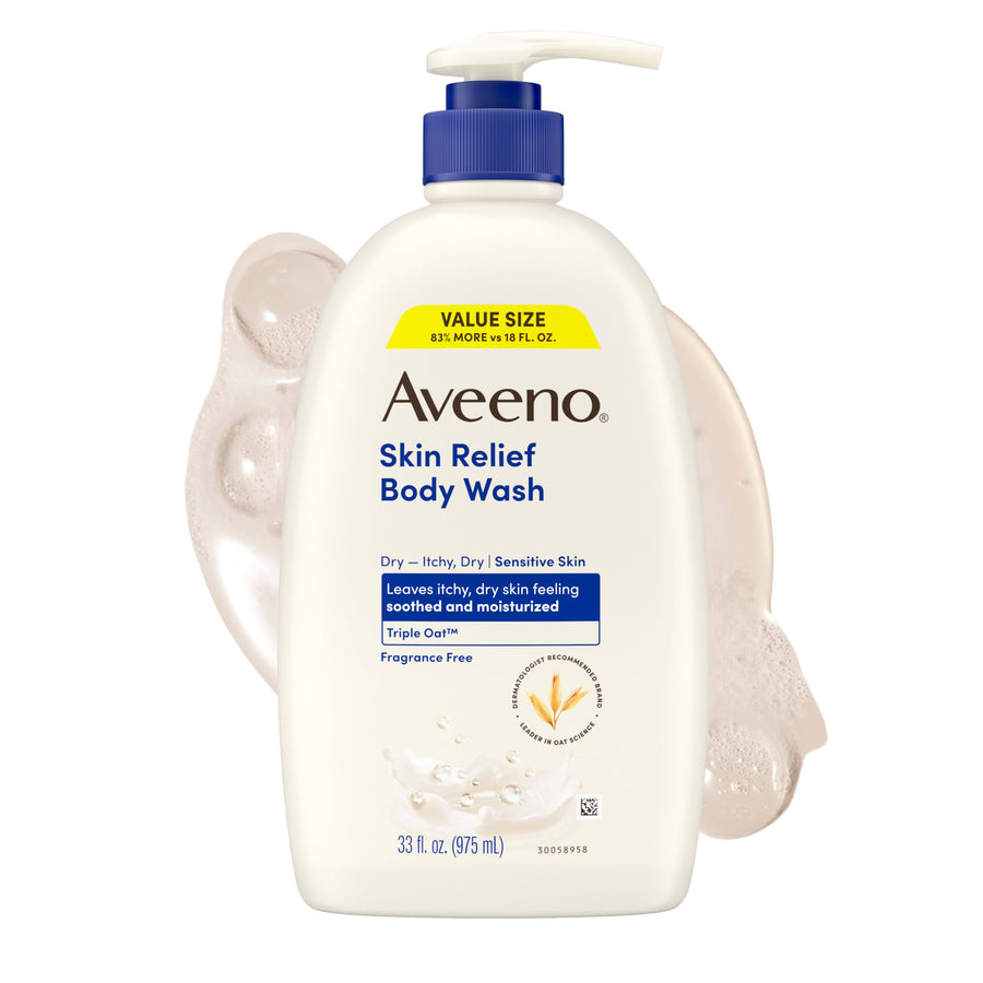 Aveeno Skin Relief Body Wash, Fragrance-Free, 33 fl oz