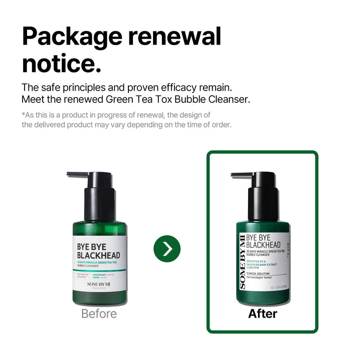 Some By Mi Bye Bye Blackhead 30 Days Miracle Green Tea Tox Bubble Cleanser, 120 g