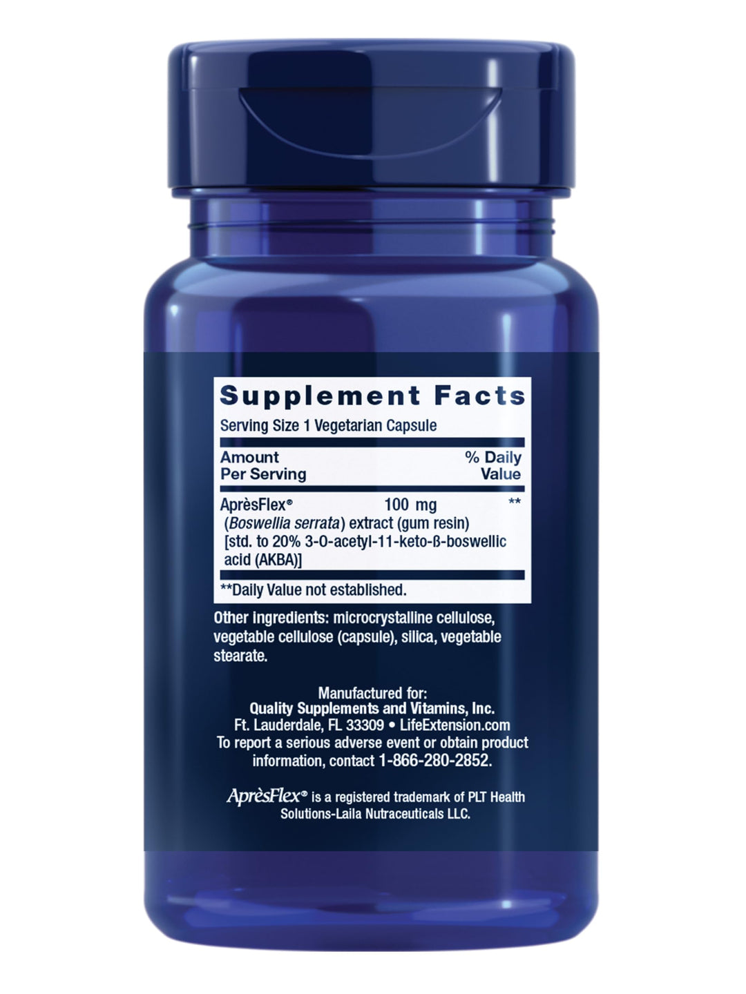 Life Extension 5-Lox Inhibitor With ApresFlex, 100 mg, 60 Count