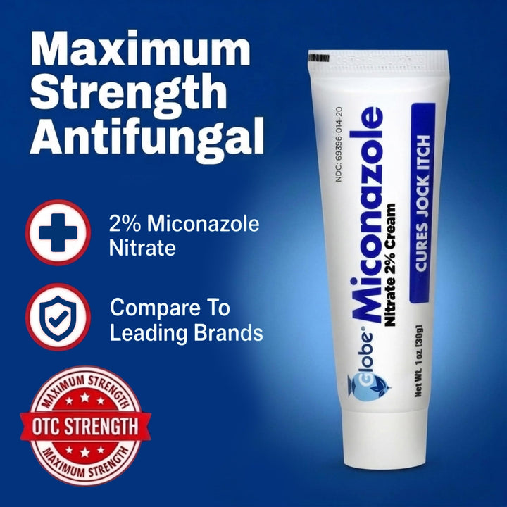 Globe Miconazole Nitrate 2% Antifungal Cream, 1 oz