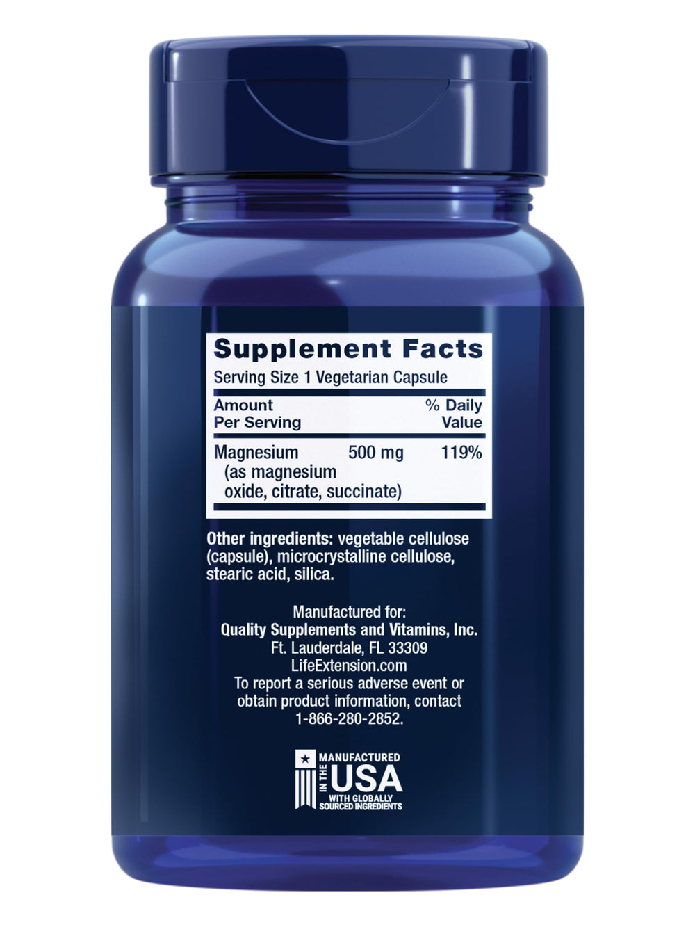Life Extension Magnesium Caps, 500 mg, 100 Count