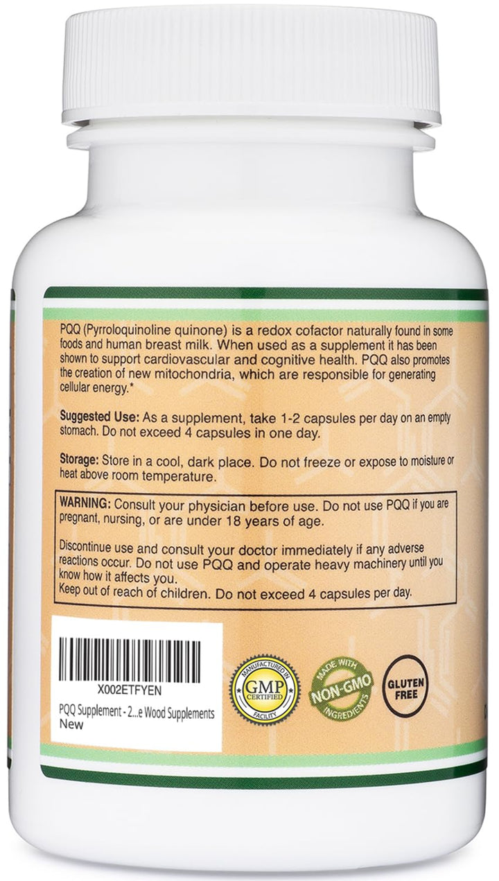 Double Wood Supplements PQQ, 20 mg, 60 Count