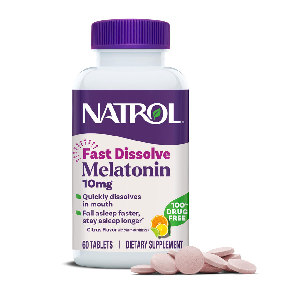 Natrol Melatonin Fast Dissolve Tablets, Citrus Punch, 10 mg, 60 Count