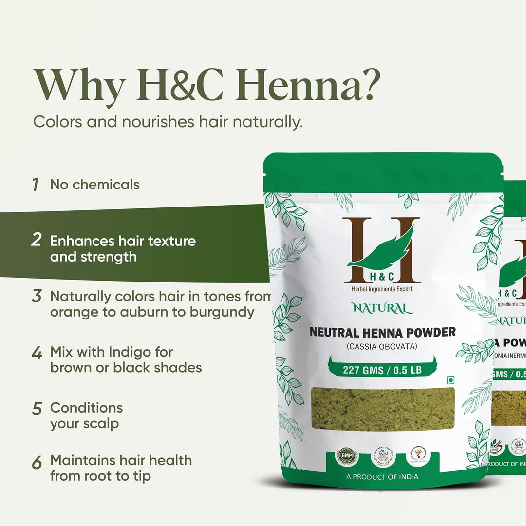 H&C Neutral Henna Powder, 227 g, 8 oz