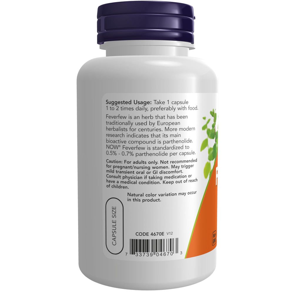 NOW Feverfew, 100 Count