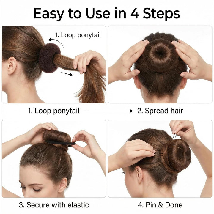 iFlyMars Hair Bun Maker Set, Brown