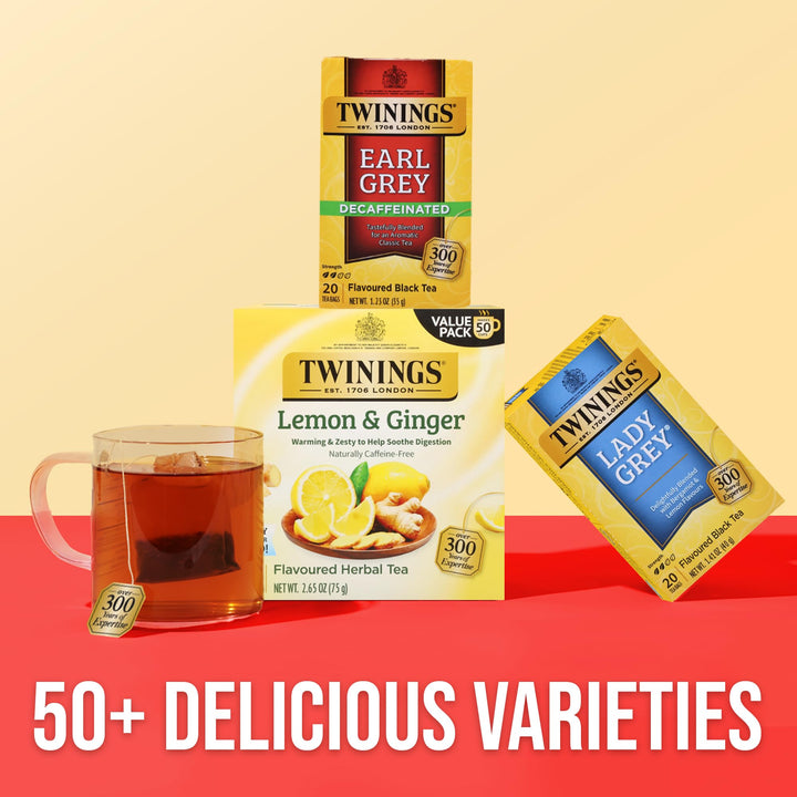 Twinings Decaffeinated Earl Grey Black Tea, 20 Count