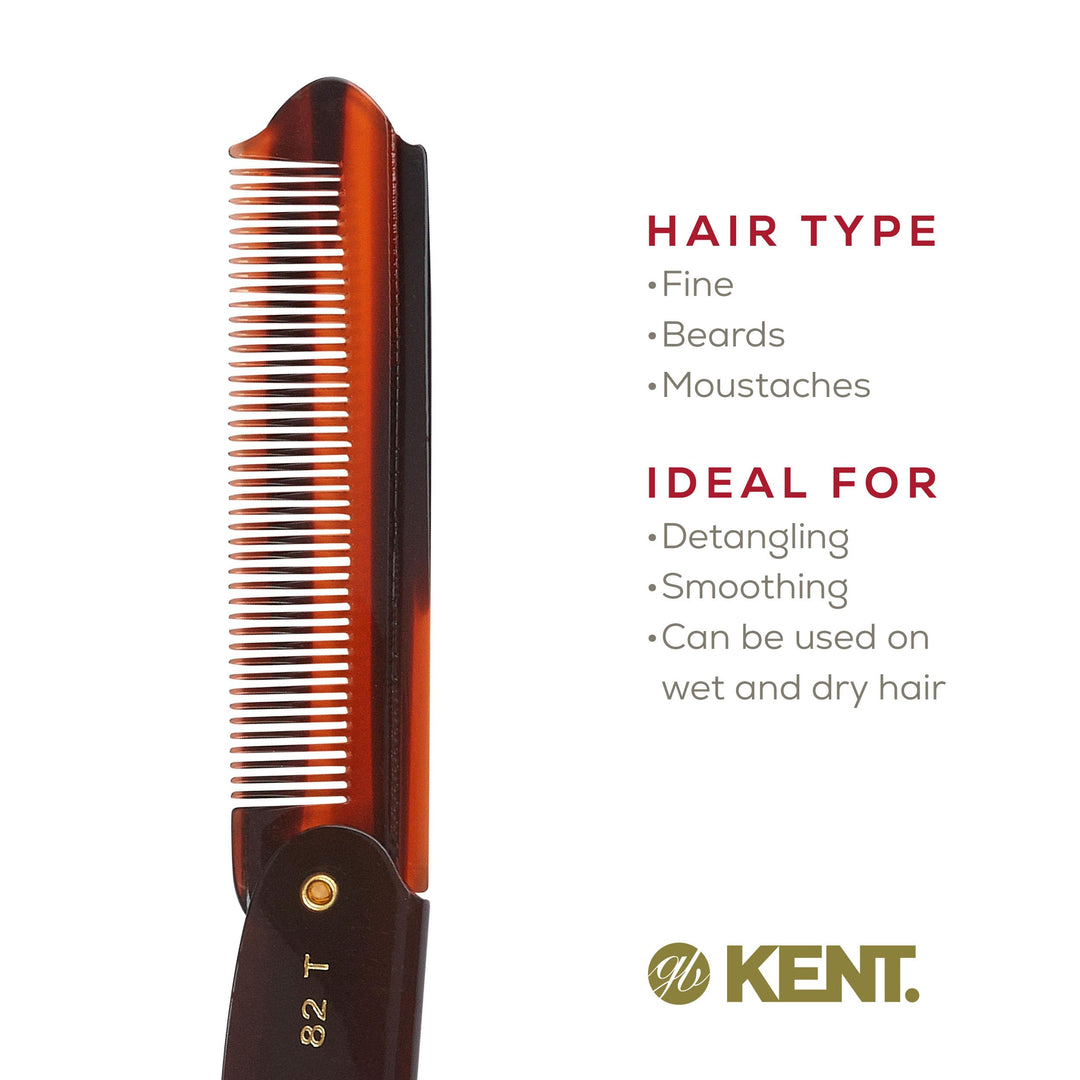 Kent Handmade Folding Pocket Comb, Large