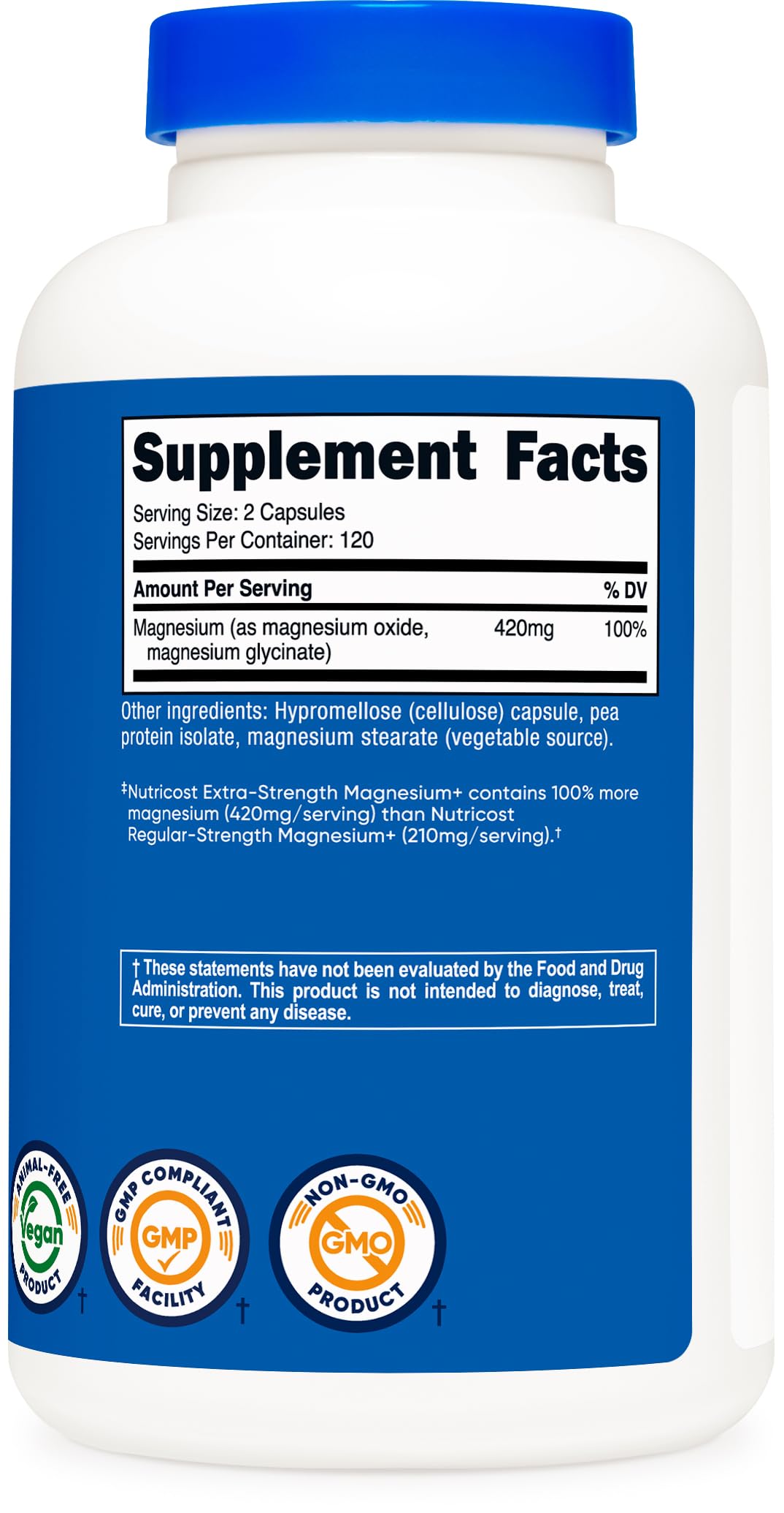 Nutricost Magnesium Glycinate, 420 mg, 240 Count