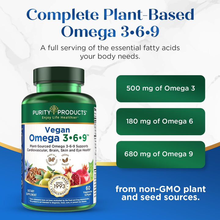 Purity Products Omega 3-6-9, 5 in 1 Vegan Formula